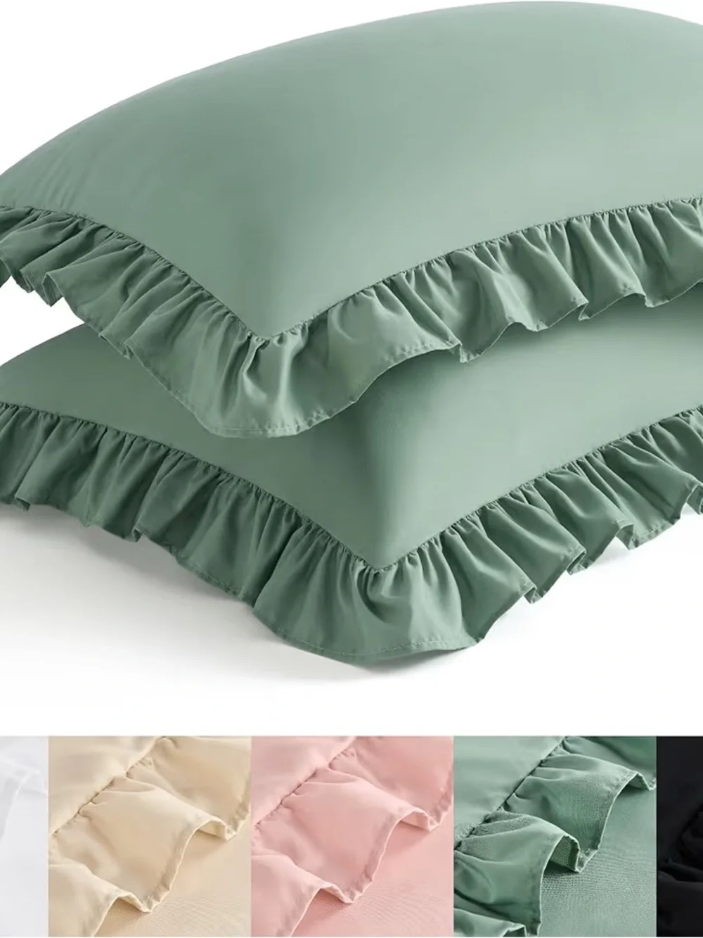 Bedsure Ruffle Pillow Cases Queen Envelope Closure, Wrinkle Resistant, 20